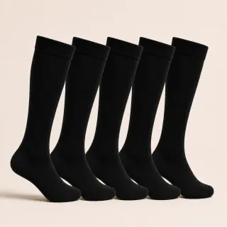 Svarta Bambu Stödstrumpor 20-pack fem par storlek 38–44