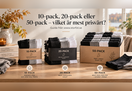 10-pack, 20-pack eller 50-pack strumpor – vilket är mest prisvärt?