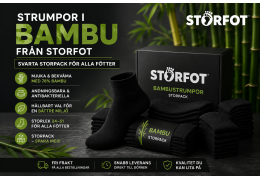 Strumpor i bambu från Storfot: Svarta storpack för alla fötter